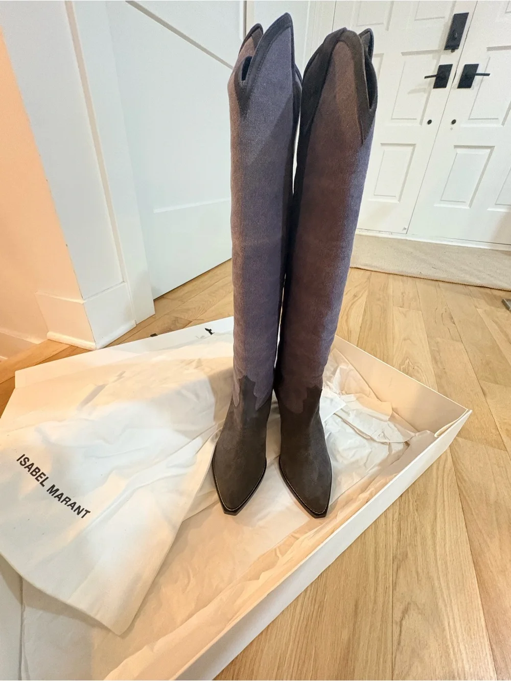 Isabel Marant Pointed-Toe Suede Over-the-Knee Boots - original price $1490